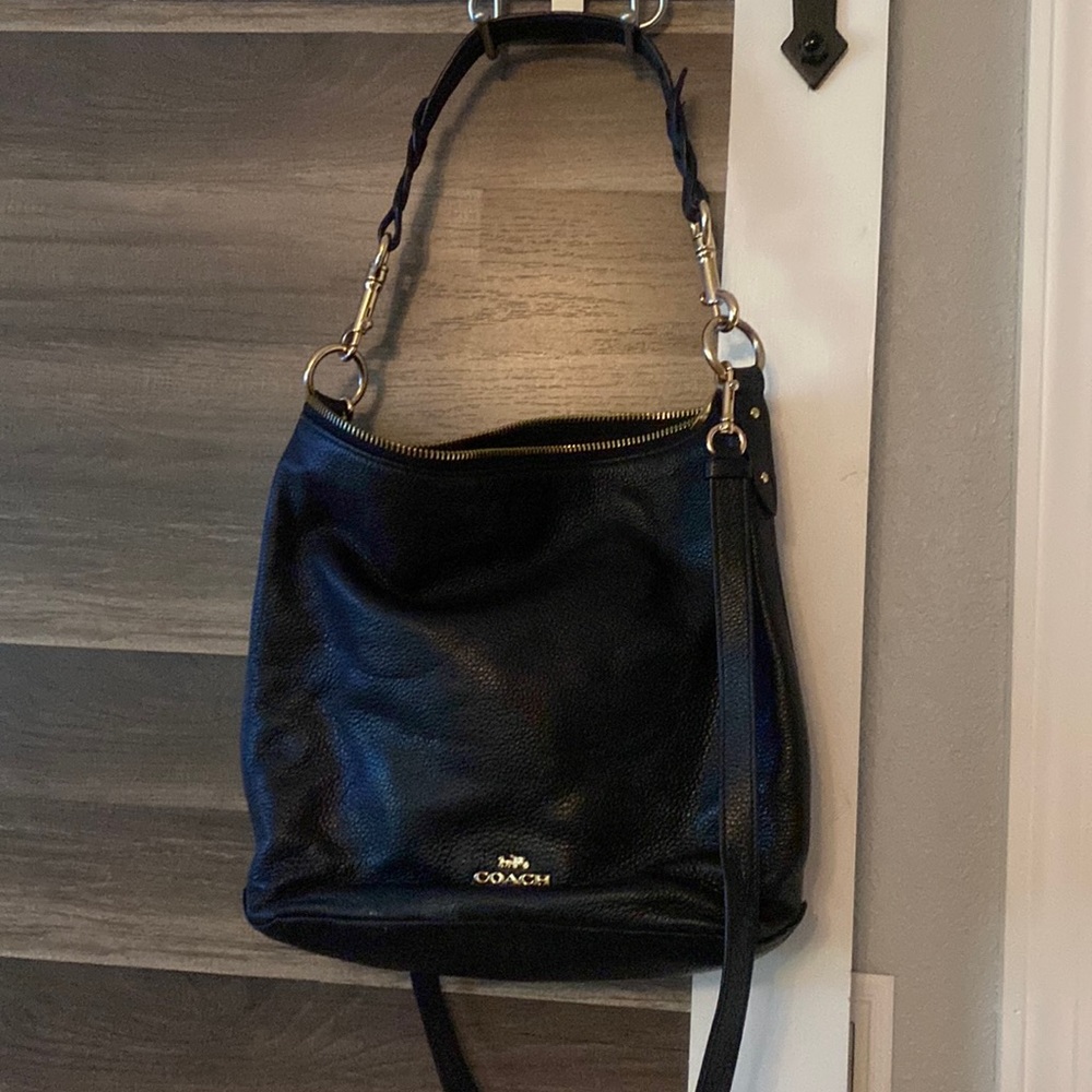 Black leather Coach